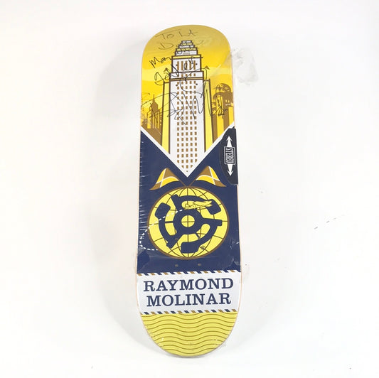 Stereo Raymond Molinar Autographed Sky Scraper Blue/Yellow 7.75" Skateboard Deck