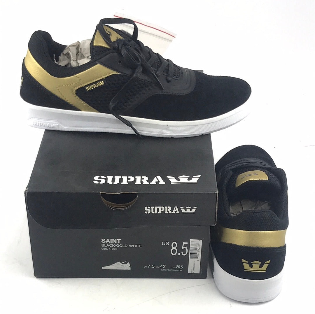 Supra Saint Black/Gold-White US Mens Size 8.5