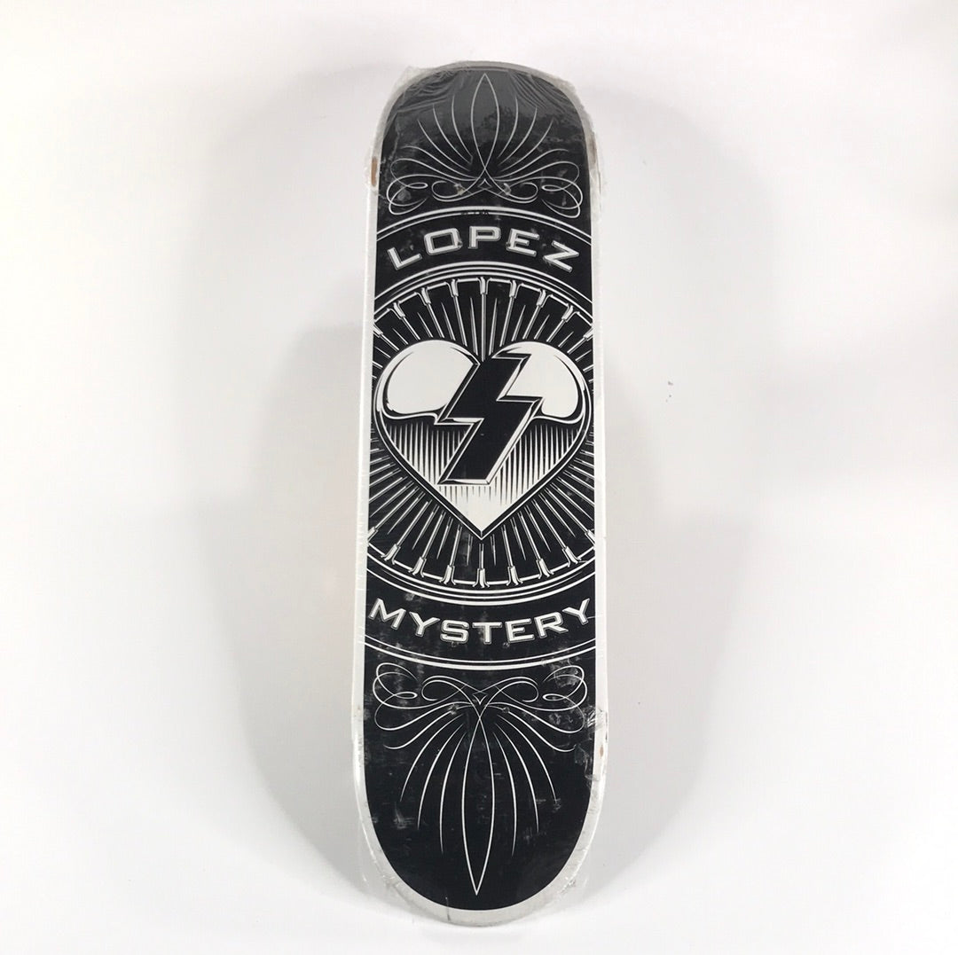 Mystery Adrian Lopez Heart Black and White 7.9 Skateboard Deck