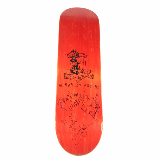 Minority Report Video Clyde Singleton Signed Hang Man Orange 8.0 Skateboard Deck