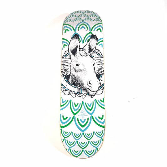 Superfishal Jeremy Fish Donkey White/Blue/Green 8.0'' Skateboard Deck