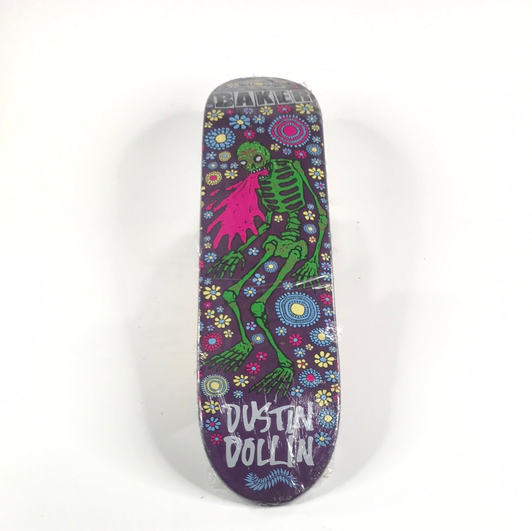 Baker Dustin Dollin Puking Skeleton Purple 7.75 Skateboard Deck