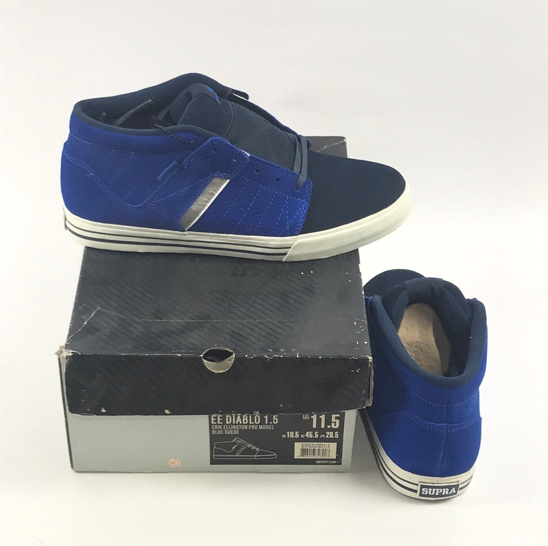 Supra EE Diablo 1.5 Erik Ellington Blue Suede US Mens Size 11.5