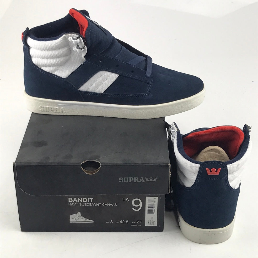 Supra Bandit Navy Suede/White Canvas US Mens Size 9