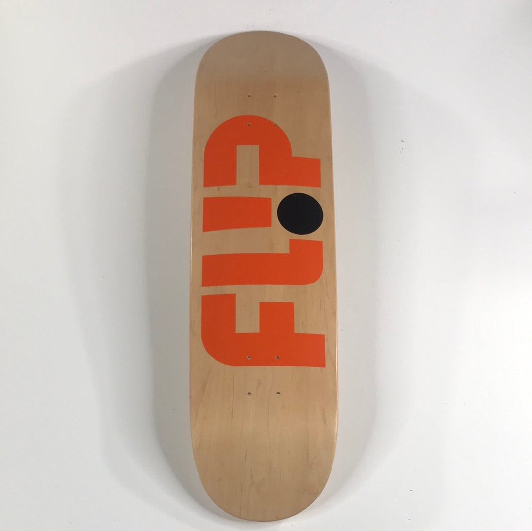 Flip Team Logo Woodgrain/Orange 8.5 Skateboard Deck