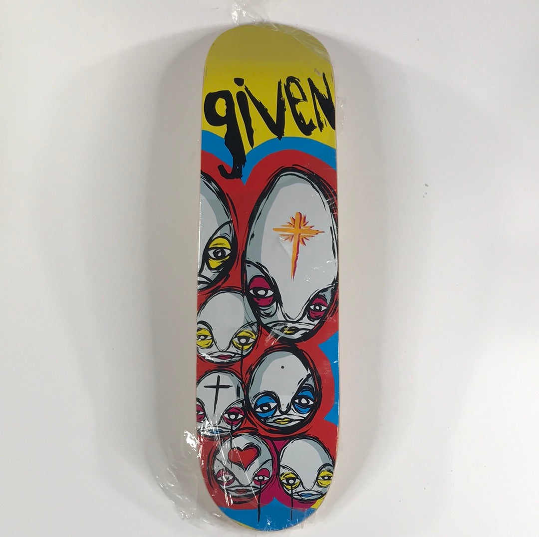Given Kris Markovich Faces Assorted Colors 8.0 Skateboard Deck