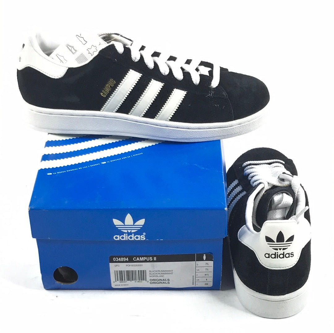 Adidas Skate Campus II BLACK/RUNINWHT 034894 US Mens Size 7.5