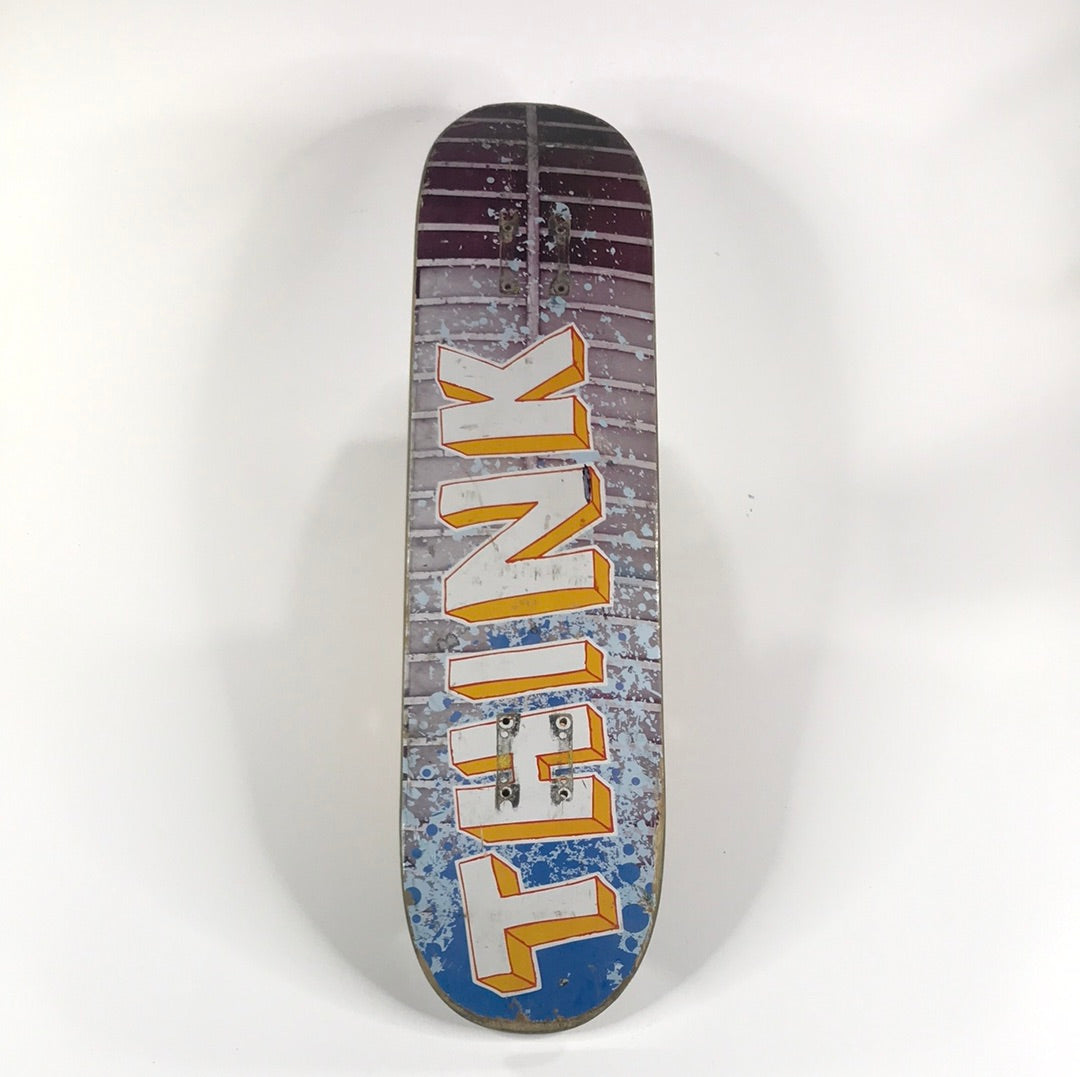 Think Team Logo on Bricks Yellow and White 7 3/8 Skateboard Deck