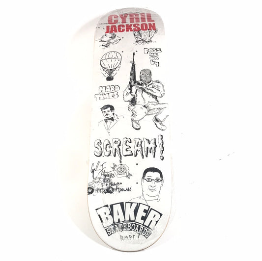 Baker Cyril Jackson Signed Scream White 8.5" Skateboard Deck