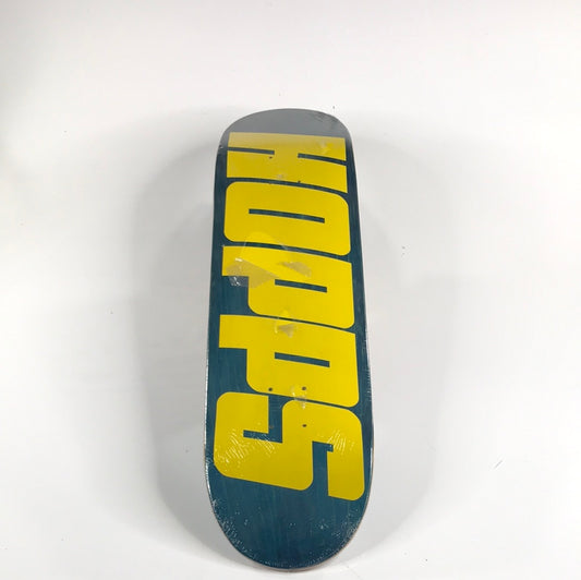 HOPPS Team Yellow Block Letters Blue 8.25 Skateboard deck