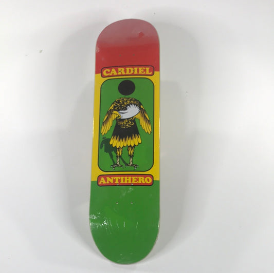 Anti Hero John Cardiel Beauty and the Beast Rasta 7.75 Skateboard Deck