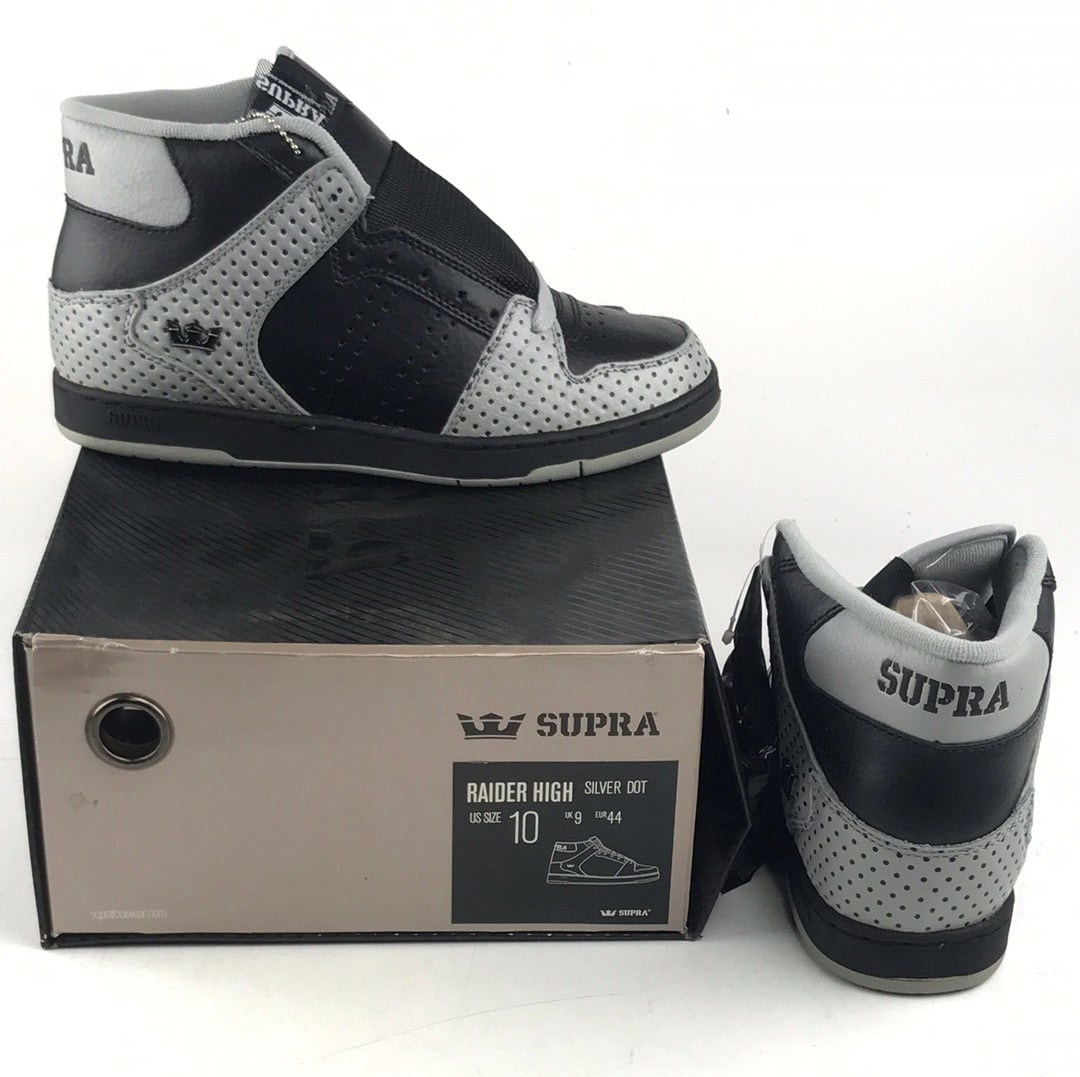 Supra Raider High Silver Dot US Mens Size 10