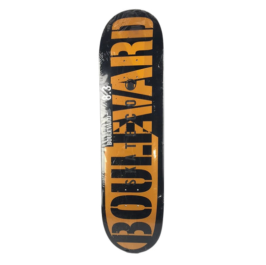 Boulevard Team Logo Black/Yellow 8.3'' Skateboard Deck