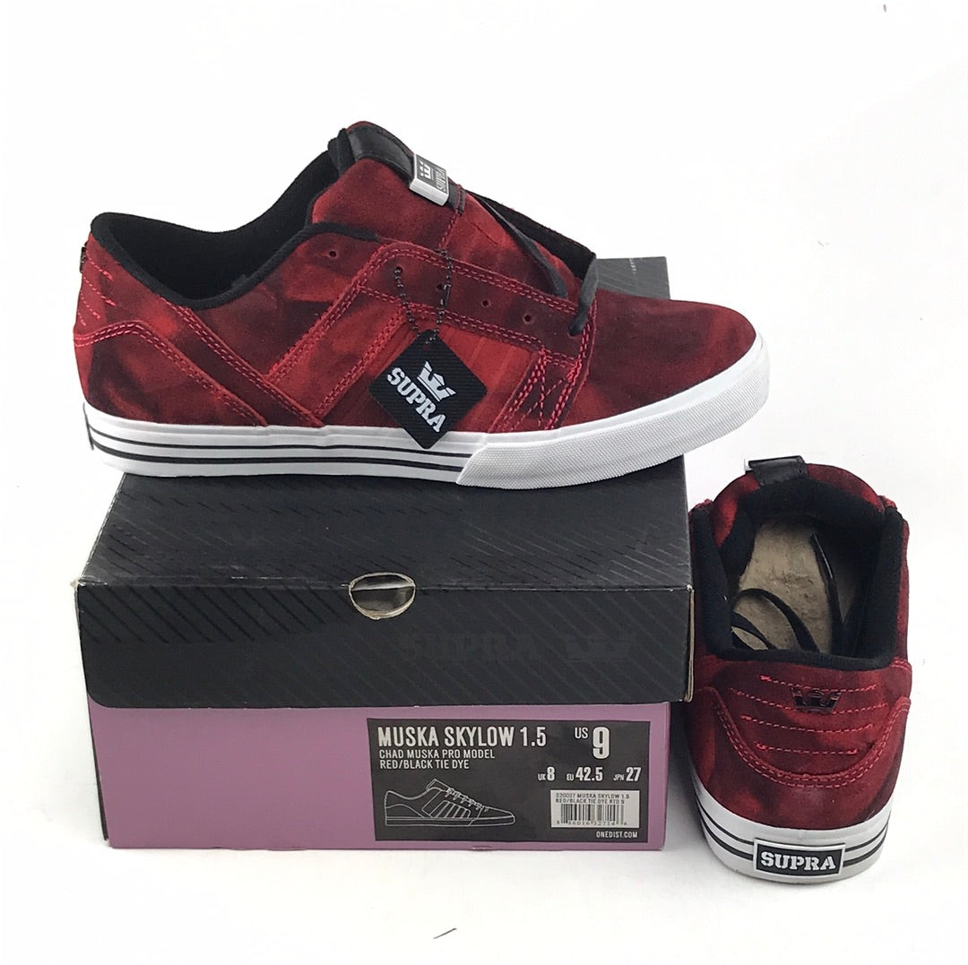 Supra Musk Skylow 1.5 Red/Black Tie Dye US Mens Size 9