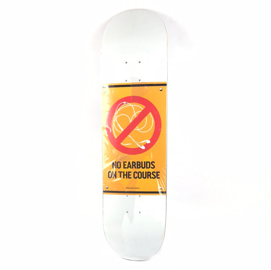 Skate Mental No Ear Buds On the Course White/Yellow 8.25" Skateboard Deck