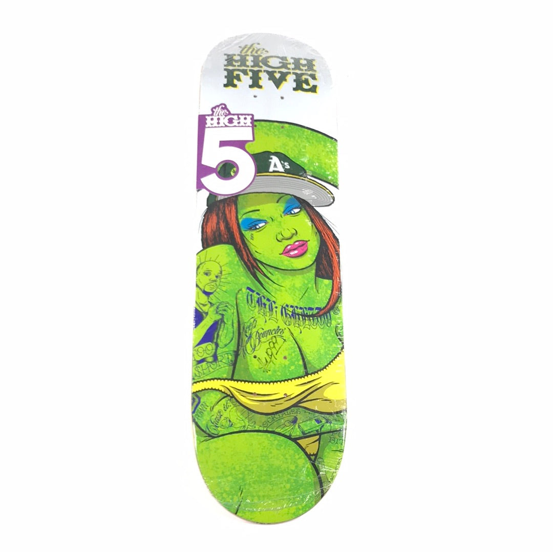 The High Five Clout Graffiti Magazine Green 8.25 Skateboard Deck