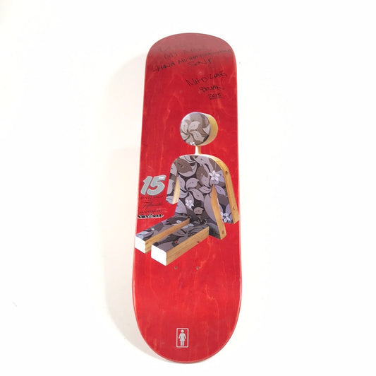 Girl Team 8FIVE2 Shop Red Signed 8.0 Skateboard Deck