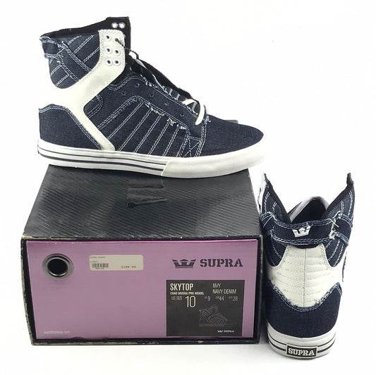 Supra Chad Muska Skytop Navy Denim Suede US Mens Size 10