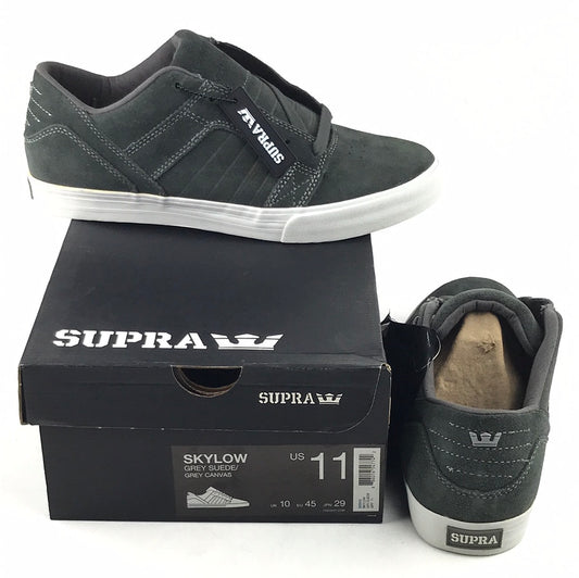 Supra Skylow Grey Suede/Grey Canvas US Mens Size 11